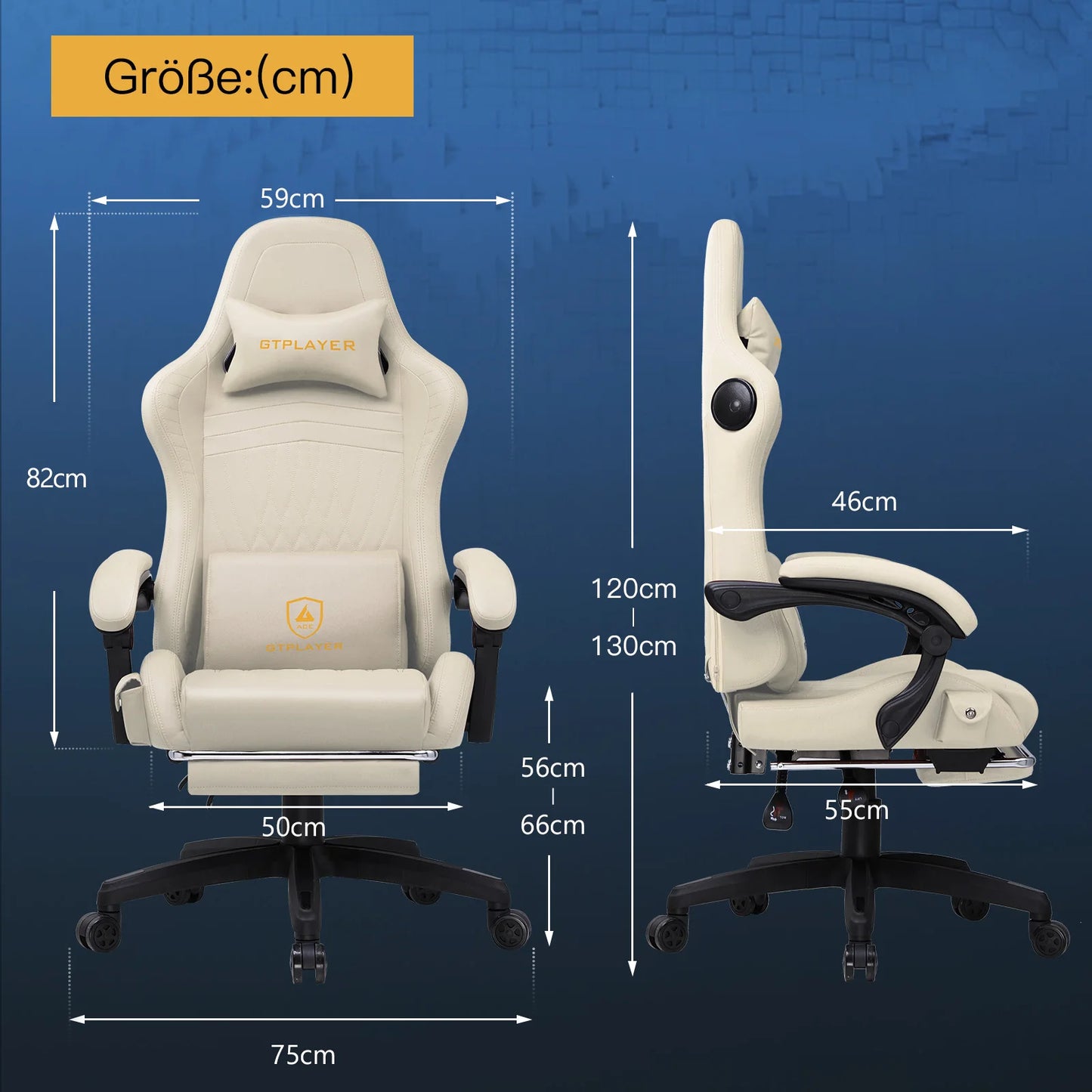 Gamingstoel – Bureaustoel – Gamestoel – Draaistoel – Bureaufauteuil – Rood – Ingebouwde Speakers – Verstelbare Voetsteun en Rugleuning - QUORE