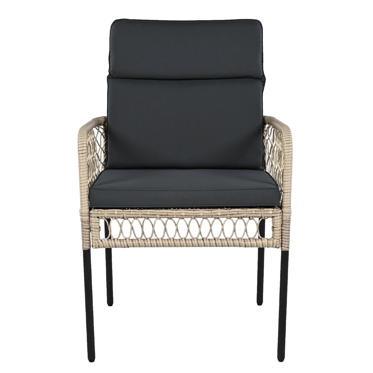 Tuinmeubelset - 5-Delige Eettafelset – Tuinset – Balkonset – Terrasmeubilair – Buitentafel – Acaciahout – Polyrattan Stoelen - Donkergrijs