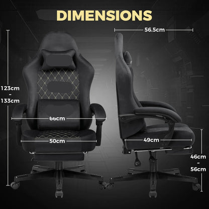Gamingstoel – Gamestoel – Bureaustoel – Gaming Chair – Ergonomische Stoel – Verstelbare Hoogte – Ademend Stof - QUORE