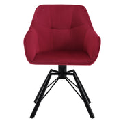 Chair - Dining Chair - Swivel Dining Chair - Ergonomic - Dining Chair with Armrests - Comfortable - Upholstered Kitchen Chair - Velvet Seat - 360° Rotation - Modern Design - 58.5x54.5x82.5cm - Bordeaux Velvet