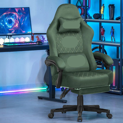 Gamingstoel – Gamestoel – Bureaustoel – Gaming Chair – Racing Stoel – Ademend Stof – Verstelbare Hoogte en Rugleuning - QUORE