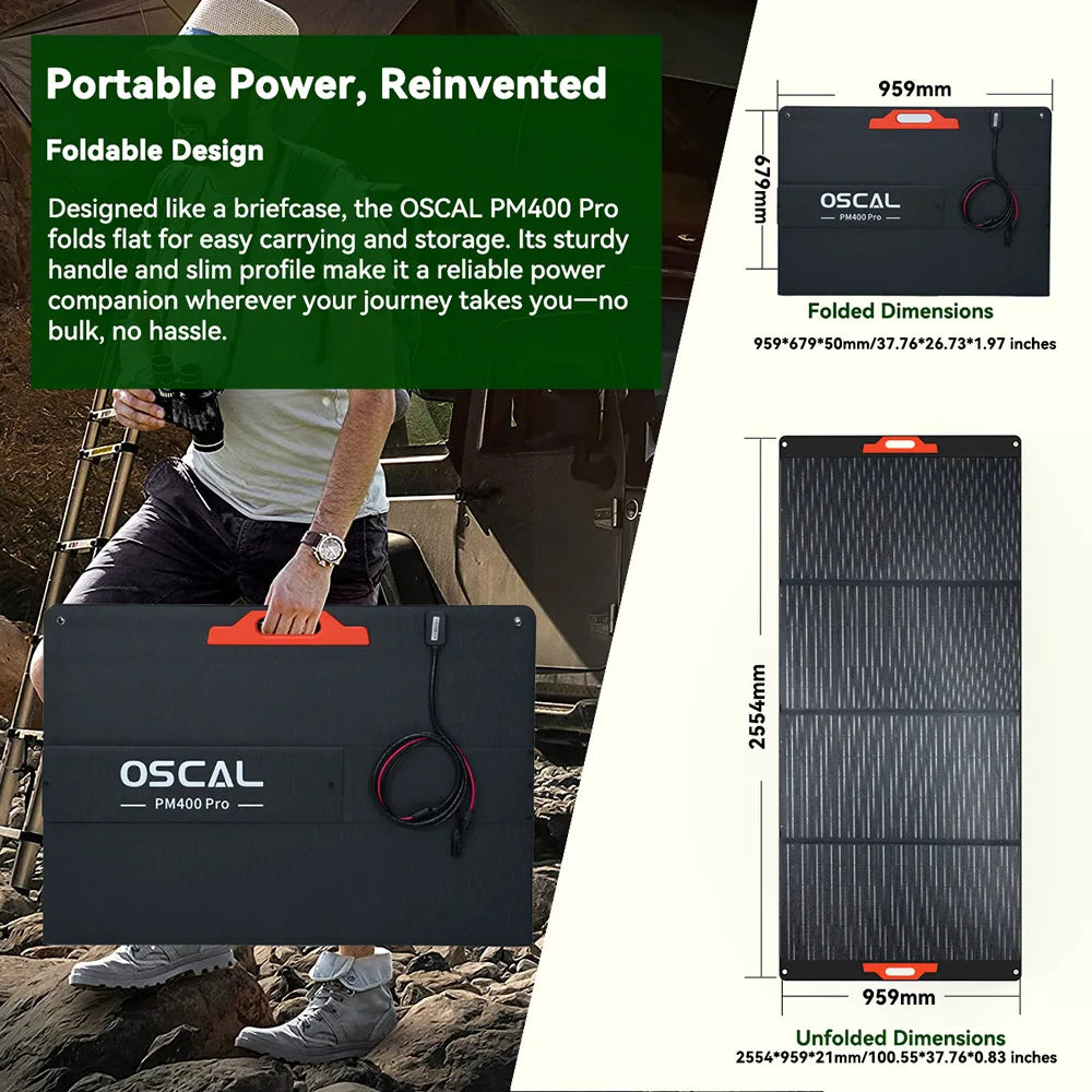 400W Opvouwbaar Zonnepaneel – Draagbaar Zonnepaneel – Flexibel Solar Paneel – Camping Zonnepaneel – Outdoor Zonne-energie – Hoge Zonnecel Efficiëntie 23%+ – IP67 Waterdicht & Stofbestendig