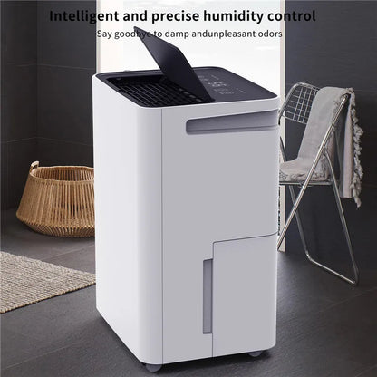 Luchtontvochtiger - Luchtreiniger - Dehumidifier - Draagbare - 35dB - 12L/24u - Met LED Display - Automatische Uitschakeling - voor Thuis - en Kantoorgebruik - Wit