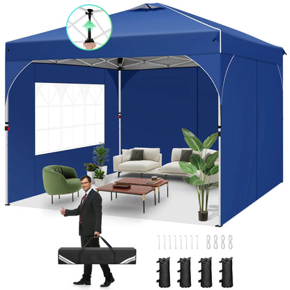 Pavilion 3x3m Waterproof Stable Winterproof Folding Gazebo Party Tent Garden Gazebo, 3 Side Panels, for Camping, Festivals