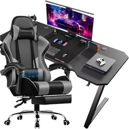 Gamingbureau – Gamebureau – Gaming Desk – Computerbureau – Gaming Tafel – Ergonomisch Ontwerp – Verstelbare Gaming Stoel