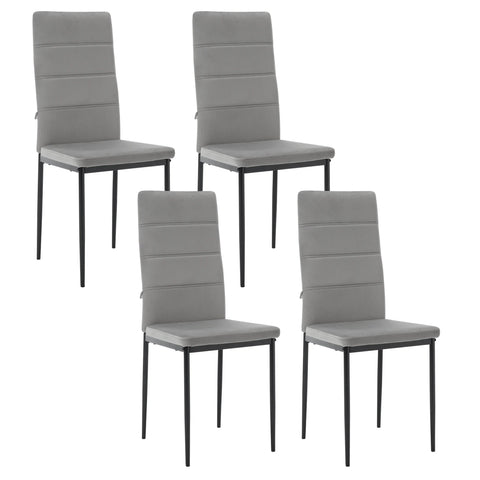 Chair - Dining room chairs - Dining room chairs set of 4 - Modern dining room chair with high backrest - Velvet chair - 150kg - Velvet dark gray