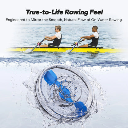 Water Roeimachine - Roeimachine - Magnetische Roeitrainer - Roeiapparaat - Opvouwbare - met Bluetooth Monitor - Houten Frame - Ergonomisch Zitvlak - Max 181kg - 15L Watertank - Voor Thuisgebruik - Zwart - QUORE