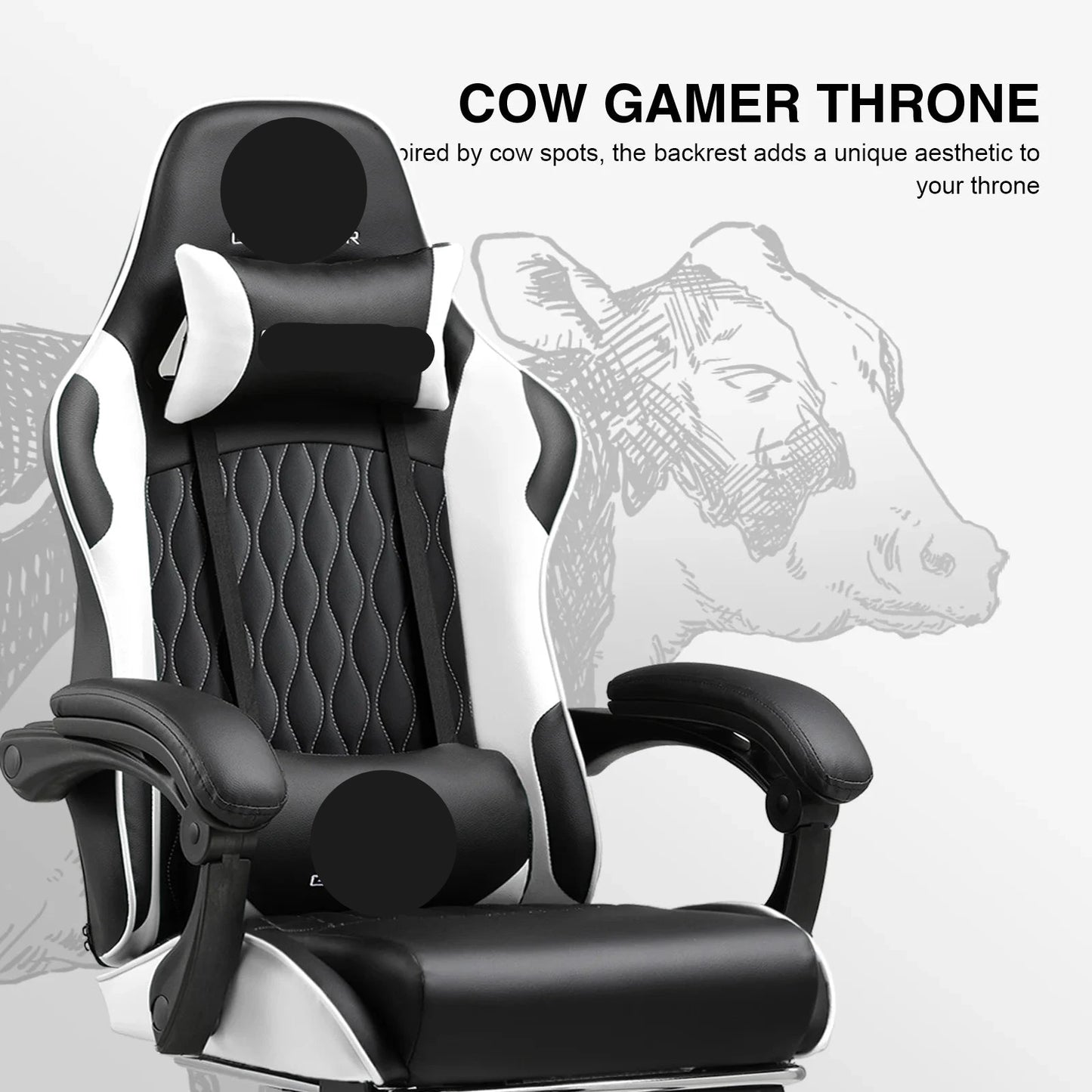 Gamingstoel – Gamestoel – Bureaustoel – Gaming Chair – Racestoel – Ergonomisch Ontwerp – Verstelbare Rugleuning & Voetsteun - QUORE