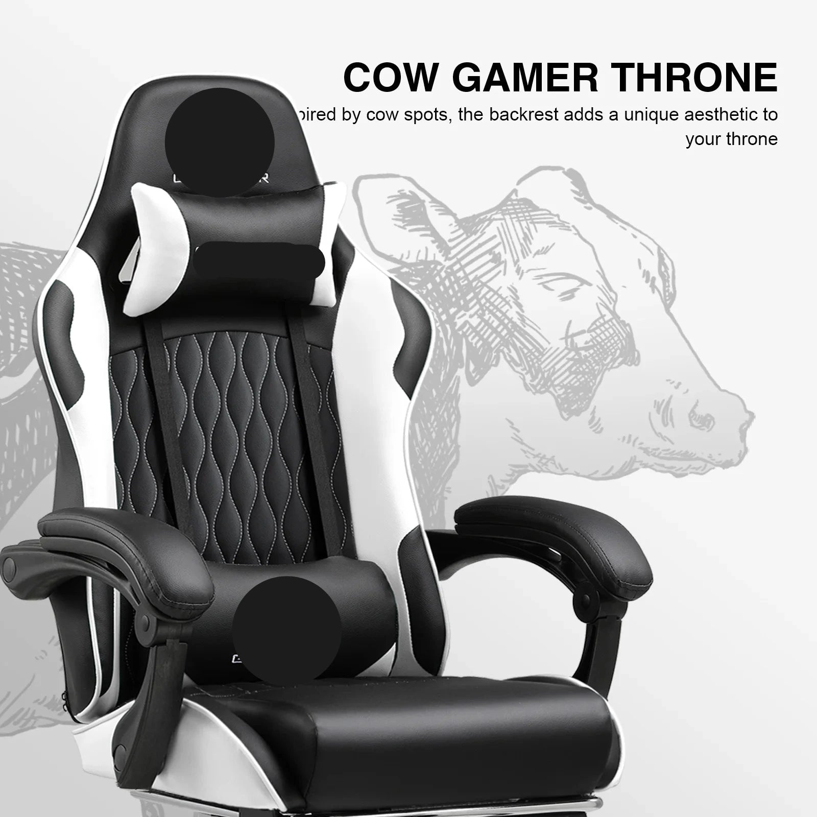 Gamingstoel – Gamestoel – Bureaustoel – Gaming Chair – Racestoel – Ergonomisch Ontwerp – Verstelbare Rugleuning & Voetsteun - QUORE