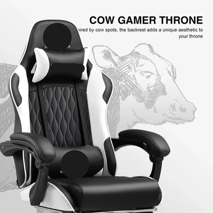 Gamingstoel – Gamestoel – Bureaustoel – Gaming Chair – Racestoel – Ergonomisch Ontwerp – Verstelbare Rugleuning & Voetsteun - QUORE
