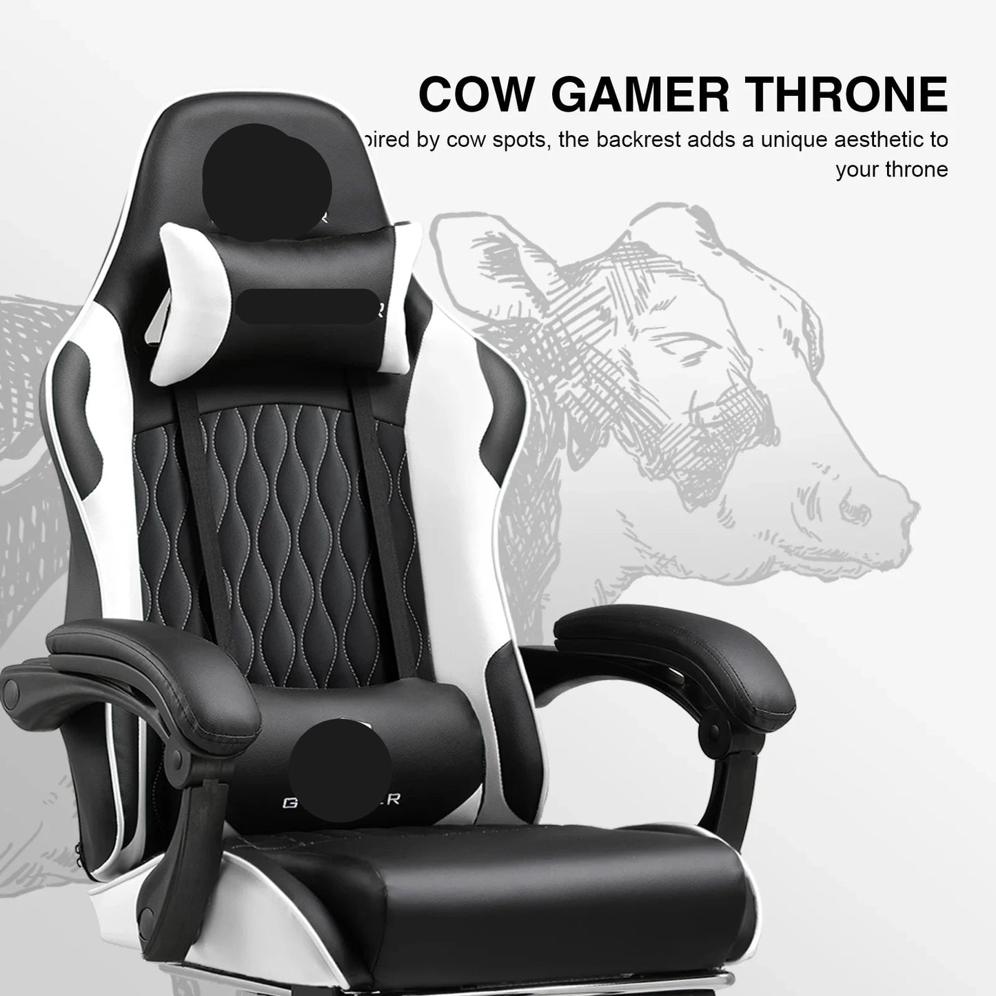 Gamingstoel – Gamestoel – Bureaustoel – Gaming Chair – Racestoel – Ergonomisch Design – Verstelbare Voetsteun en Armleuningen - QUORE