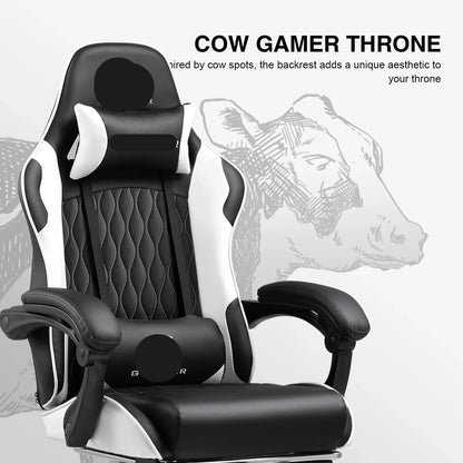 Gamingstoel – Gamestoel – Bureaustoel – Gaming Chair – Racestoel – Ergonomisch Design – Verstelbare Voetsteun en Armleuningen - QUORE