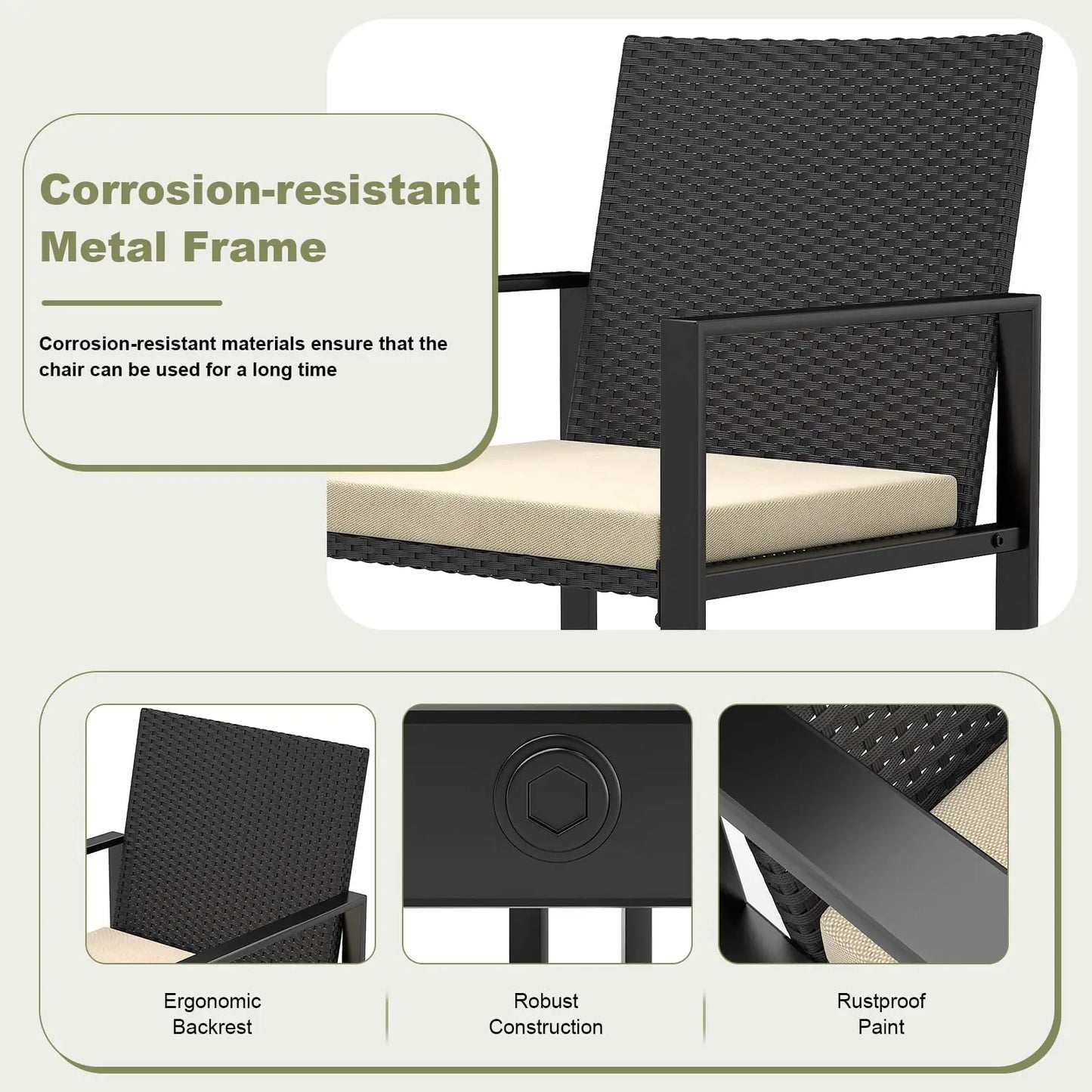 Loungeset – Tuinset – Balkonset – Loungeset Met Kussens – PE Rattan – Weerbestendig – Compact