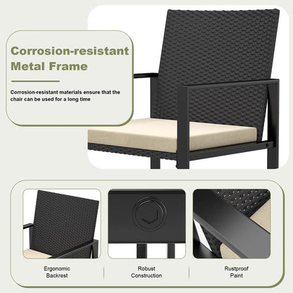 Loungeset – Tuinset – Balkonset – Loungeset Met Kussens – PE Rattan – Weerbestendig – Compact