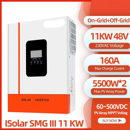Omvormer – Zonne-Omvormer – Solar Inverter – Energie-Converter – 11 kW Vermogen – MPPT 160A – Lithium Batterij Ondersteuning