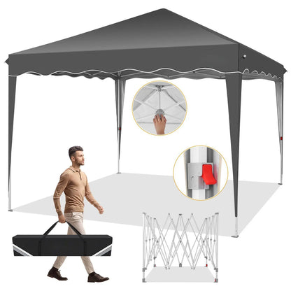 Paviljoen - Tuinpaviljoen - Partytent - Tuintent - Pop-up Kliksysteem - Stabiel - Vouwtent - Verwijderbaar Zijpanelen - Opvouwbaar - Waterdicht - Hoogte Verstelbaar - 50+UV-Bescherming - voor Tuin - Buiten - Achtertuin - 210D Oxford-stof - 3 x 3 m - Zwart
