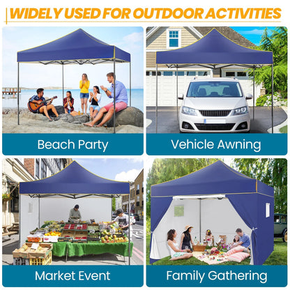 Partytent – Schaduwdoek – Vouwtent – Waterdicht Frame – UPF 50+ Zonbescherming - 3x3 m - Marineblauw