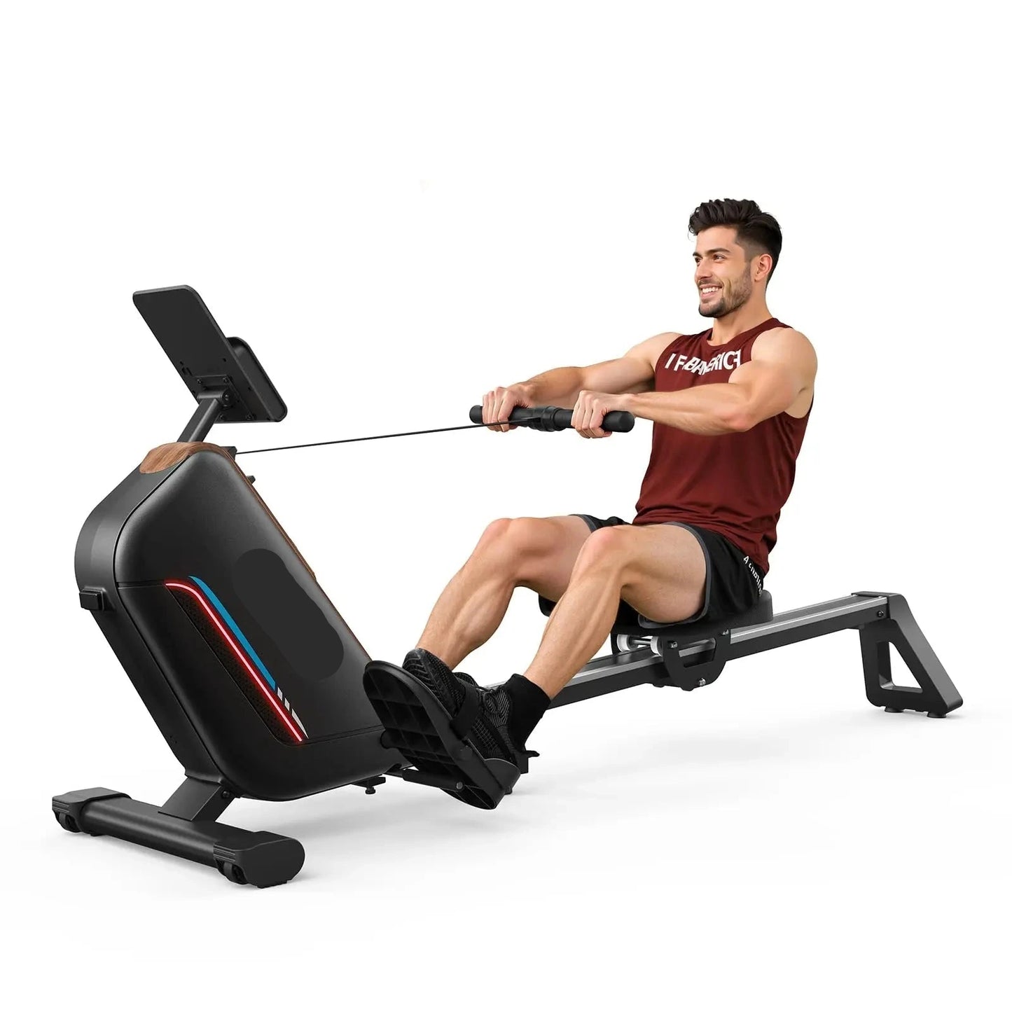 Roeimachine - Magnetische Roeitrainer - Roeiapparaat - Opvouwbare - 16 Niveau Weerstand - Bluetooth Connectie - LCD Display - Elektronische Gripbediening - Max 159kg - Ergonomisch Ontwerp - Thuis Fitnessapparaat