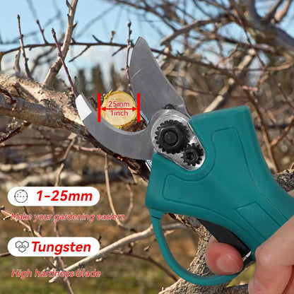 Snoeischaar - Elektrische Snoeischaar - Brushless - Heggenschaar - Takkenschaar - 25MM met 2 Accu’s voor Bomen, Struiken en Bonsai