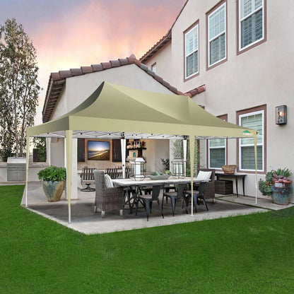Tuinpaviljoen –  Paviljoen – Partytent – Opvouwbare Tent – Overdekt 18 m² – Waterdicht 210D Oxford – Verstelbaar Op 3 Hoogtes - 3x6m - Khaki