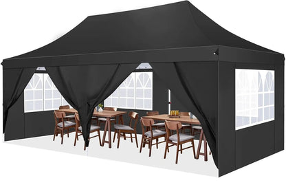 Partytent - Pop-Up Partytenten - Easy up Tent - Vouwtent - Party Tent Opvouwbaar - 3x6m - 6 Zijwanden - UV50+ Tuinpaviljoen - Waterdichte - voor Feest - Markt - BBQ of Camping