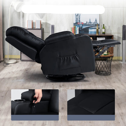 Relaxfauteuil met Ligfunctie - Fauteuil - Relaxstoel - Massagestoel - 360° Draaibaar – Relaxzetel - Dikke Rugleuning & Armleuningen – Wit