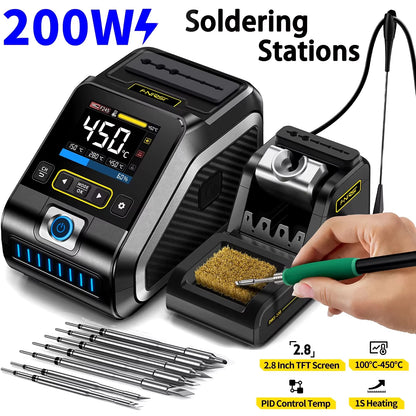 Soldeerstation - Soldeerbout - Soldeertin - Solder - Digitaal Soldeerstation - 200W - DWS 200 - met F210 Handgreep en 3 Tips – Multimodale Soldeeroplossing
