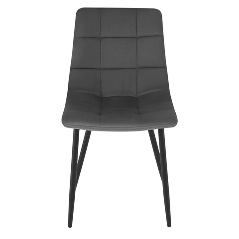 Eetkamerstoel - Eetkamerstoelen - Eetkamerstoelen Set van 4 - Stoelen Eetkamerstoelen - Fluwelen Keukenstoelen - met Rugleuning - voor Woonkamer Restaurant - Donkergrijs