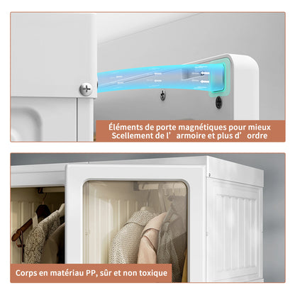 Rosahqnda Foldable closet Bedroom Wardrobe Wardrobes with Garment Rack Portable Multipurpose Cabinet storage