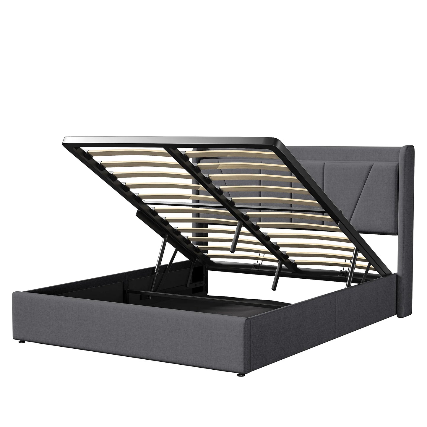 Bed Met Opbergruimte – Tweepersoonsbed – Slaapbank – Opbergbed – Hydraulisch Bed – 160x200 cm – Houten Frame – Hydraulisch Liftmechanisme
