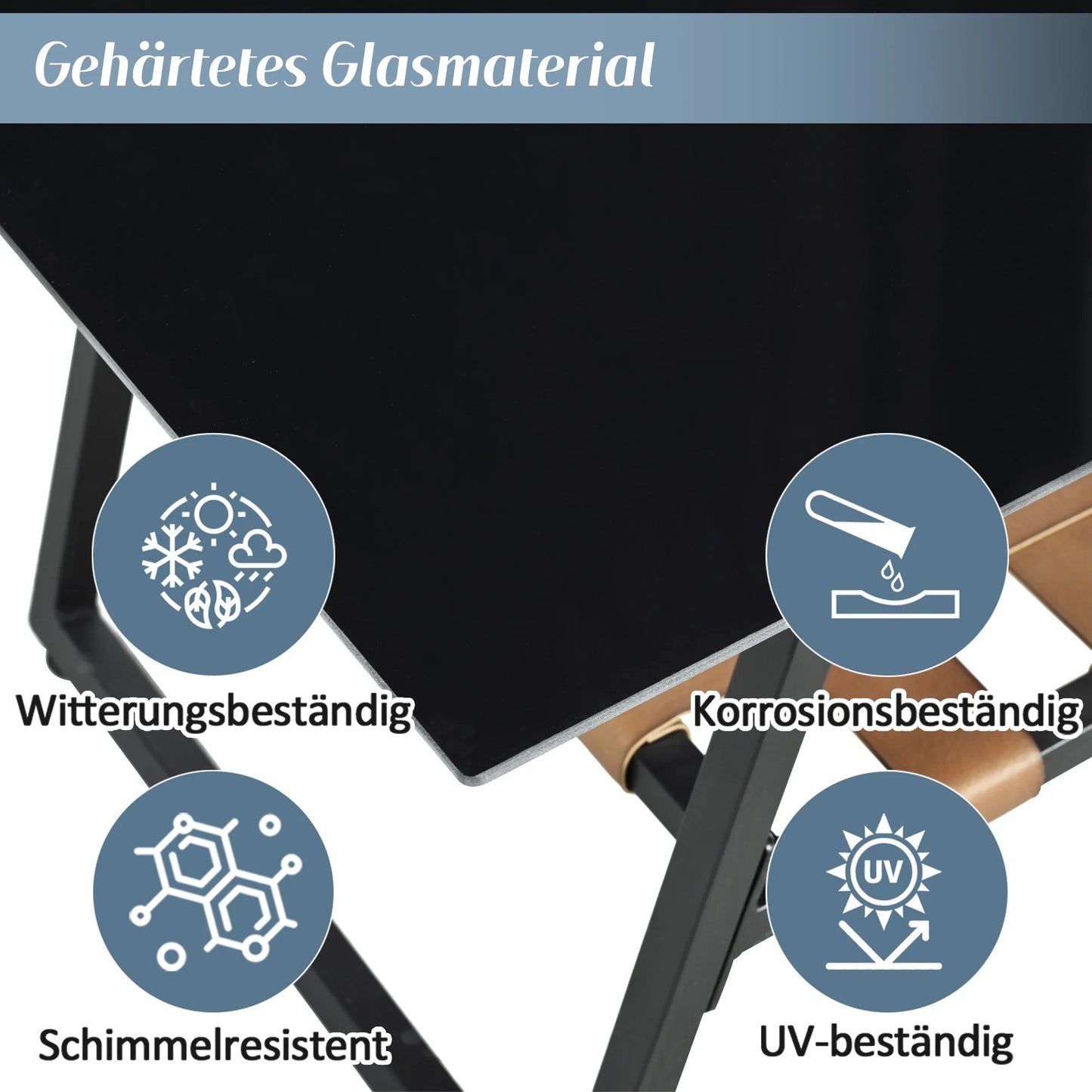 Tuinmeubelset – Hoekige Tuinmeubelset – Buitenmeubelen – Hoekbank – Tuinset – Balkonset – Gegalvaniseerd Stalen Frame – Glazen Tafelblad - Grijs