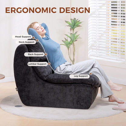 Eenpersoons Sofa – Fauteuil – Zitzak – Lounger – Sessel – Compact Design – Zachte Cordstof