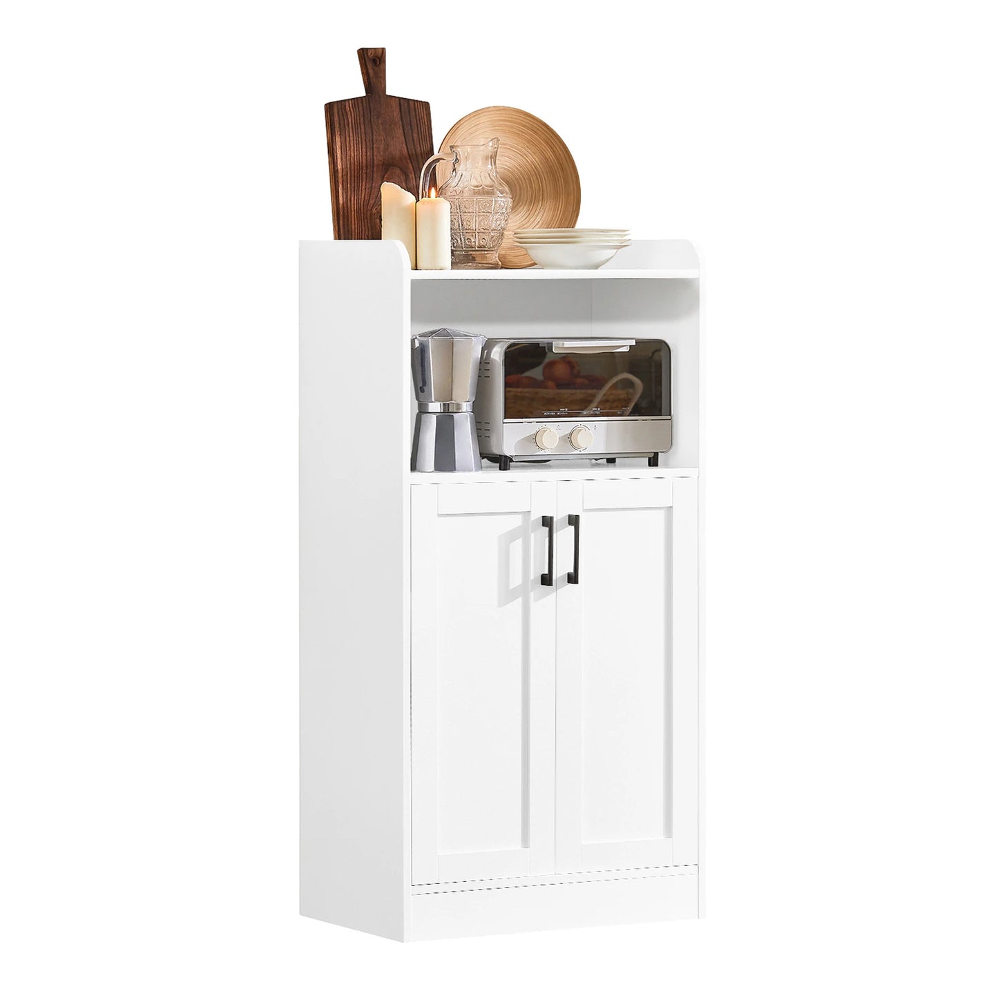 SoBuy FSB47-W Sideboard with 2 shelves and 2 doors microwave wardrobe dresser Kitchen wardrobe hallway wardrobe side wardrobe