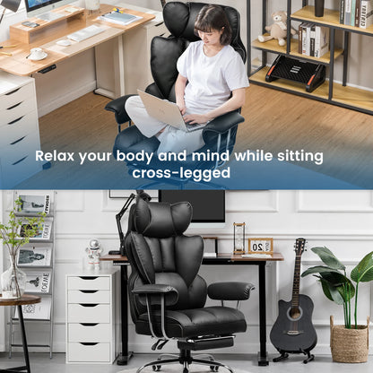 Gaming Stoel - Ergonomische Bureaustoel - Stoel - Bureaustoelen - met Voetsteun - Verstelbare Rugleuning - Vering en Dikke Zitting - Tot 150 kg - Stoffen Bekleding - Roze