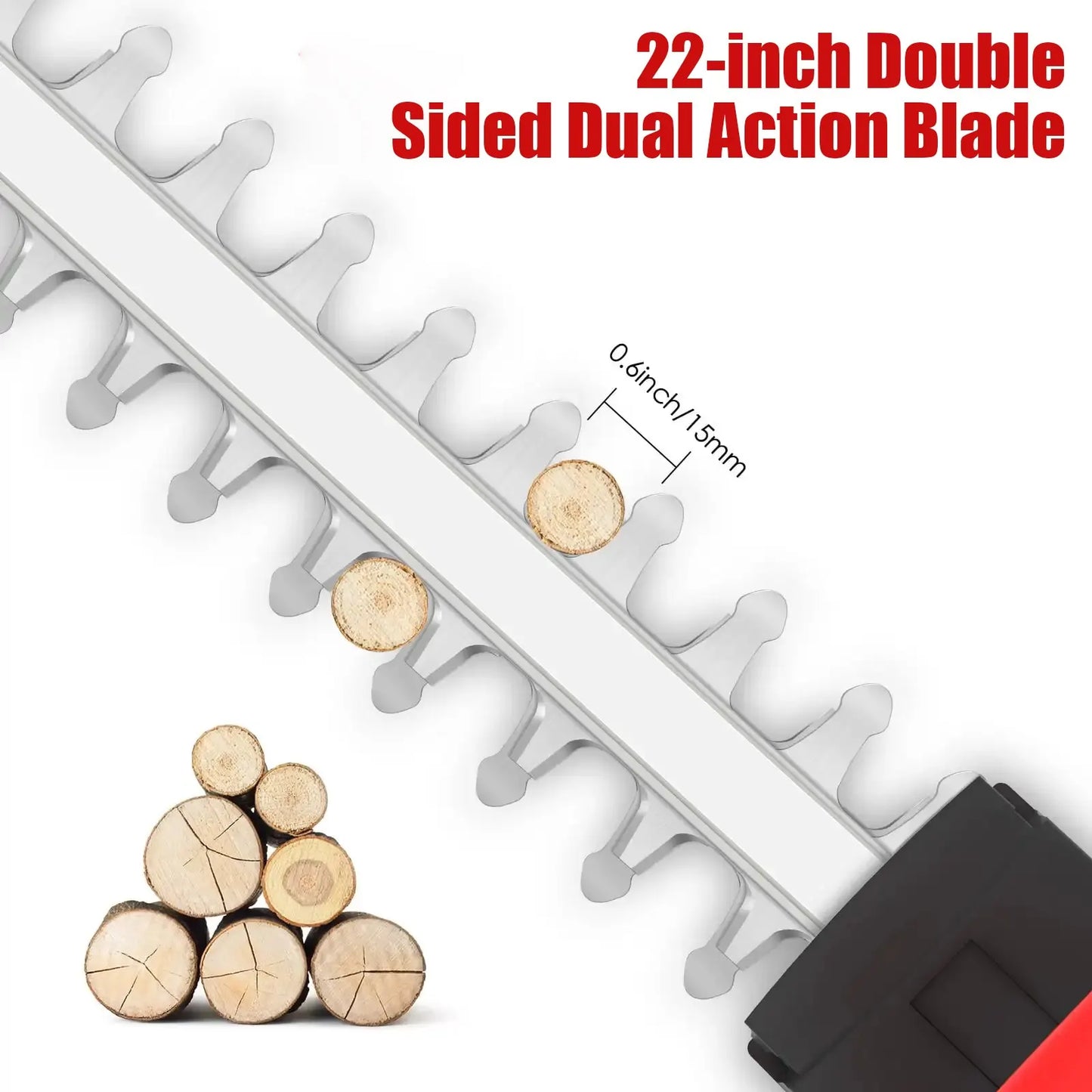 Elektrische Heggenschaar - Heggenschaar Accu - Haagschaar - Heggentrimmer - 21V - 22 Inch Dubbelzijdig Mes - Voor Tuinonderhoud - 1 Accu