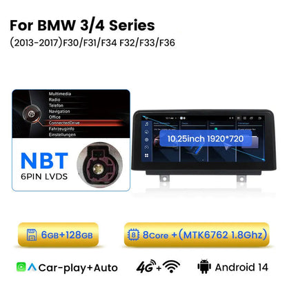 Android 14 Multimedia Unit – Carplay Radio – Navigatiesysteem – Touchscreen Autoradio – Draadloos Apple Carplay – 10,25 Inch Scherm – Compatibel Met Stuurbediening