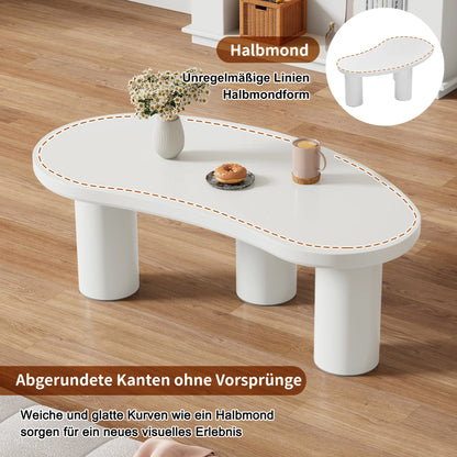 Halve Maan Salontafel – Bijzettafel – Woonkamertafel – Moderne Tafel – MDF Tafelblad – PVC Poten – Anti-Kras Viltjes