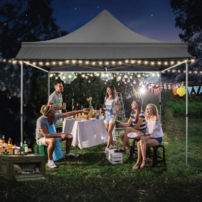 Partytent – Pop-Up Tent – Tuinkamer – Overkapping – 3X3 Meter – Waterafstotend Oxford Polyester – Verstelbare Hoogte - Zwart