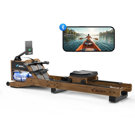 Waterroeimachine – Roeitrainer – Fitnessapparaat – Indoor Rower – Home Gym – Massief Hout – Realistisch Waterweerstandsystem