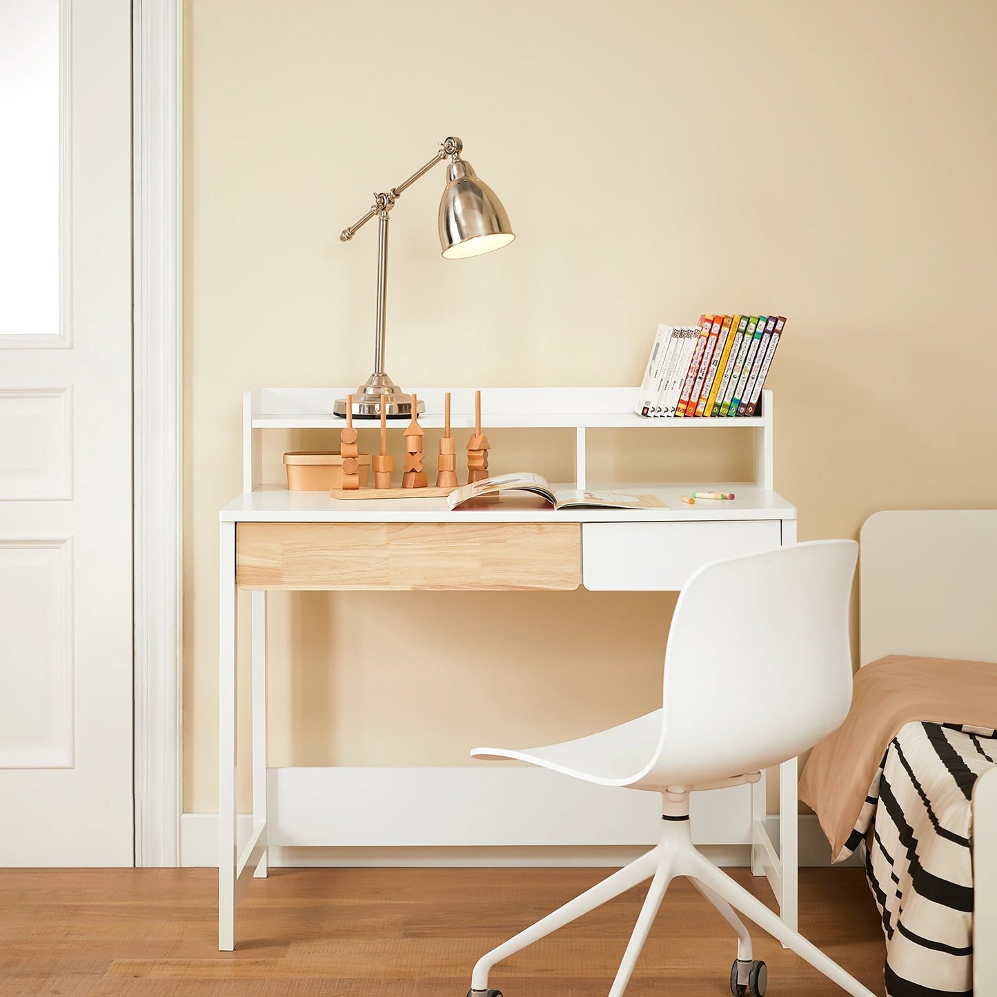 Bureau – Computerbureau – Werktafel – Laptoptafel – Schrijftafel – Wit – Compact 100x40 cm – MDF Blad duurzaam - QUORE