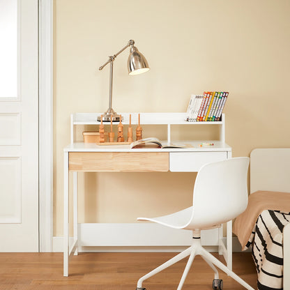 Bureau – Computerbureau – Werktafel – Laptoptafel – Schrijftafel – Wit – Compact 100x40 cm – MDF Blad duurzaam - QUORE