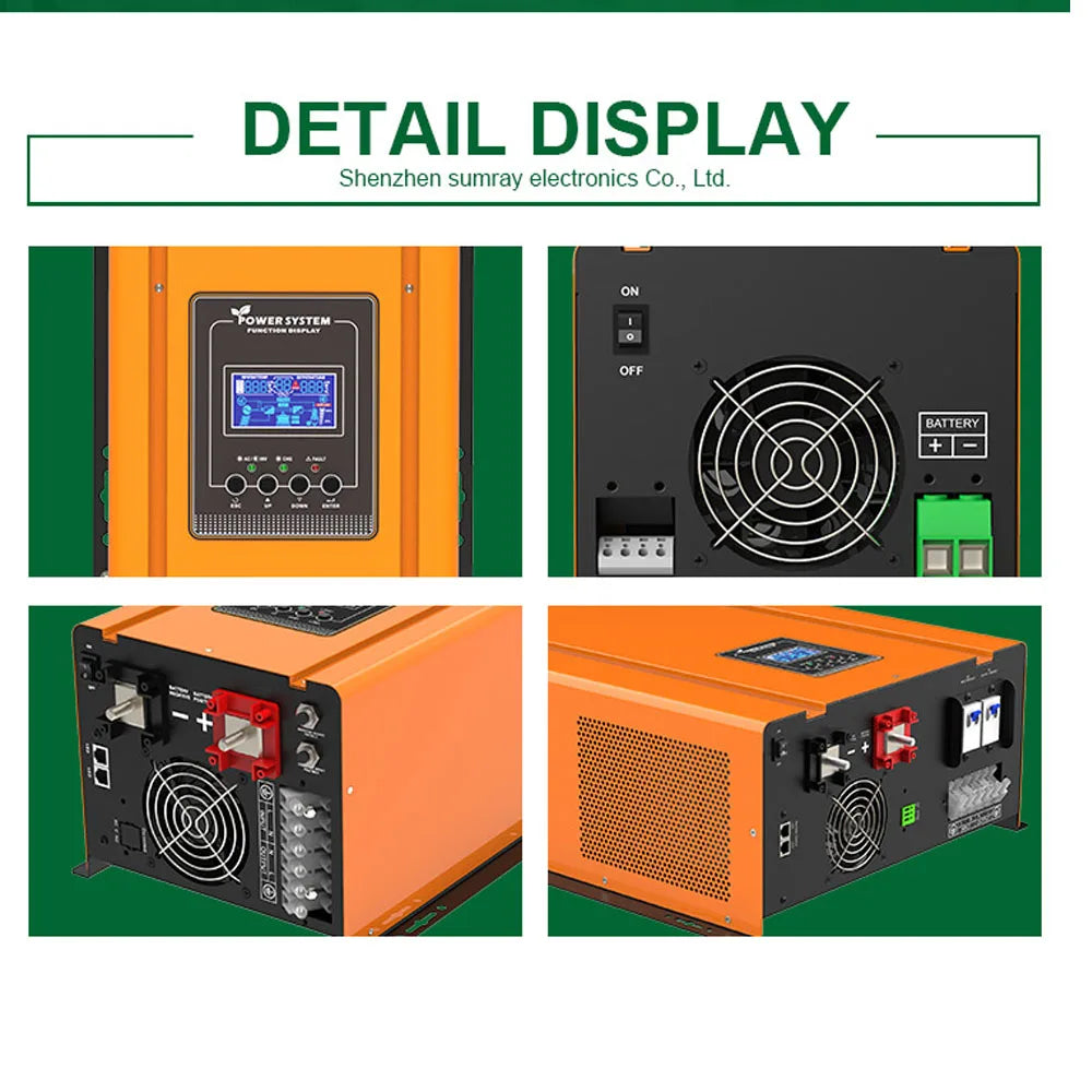 Sinusgolfomvormer – Zuivere Omvormer – Power Inverter – 48V Omvormer – 6000 Watt – 90% Efficiëntie – LCD Display