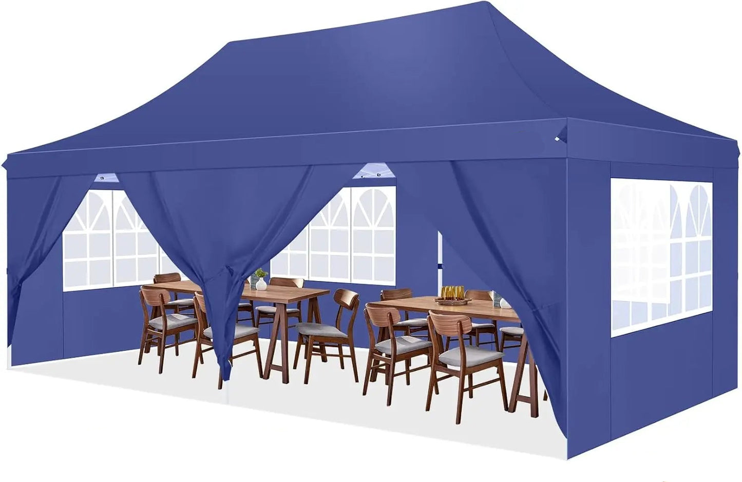 Partytent - Pop-Up Partytenten - Easy up Tent - Vouwtent - Party Tent Opvouwbaar - 3x6m - 6 Zijwanden - UV50+ Tuinpaviljoen - Waterdichte - voor Feest - Markt - BBQ of Camping -  Donkerblauw