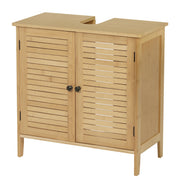 Badkamermeubel - Badkamerkast - Wastafelonderkasten - Wastafelmeubel - 60x30x60cm - 2 Deuren - Bamboe Badkamerkast - nder Wastafel Opbergkast Organizer - voor Woonkamer Slaapkamer