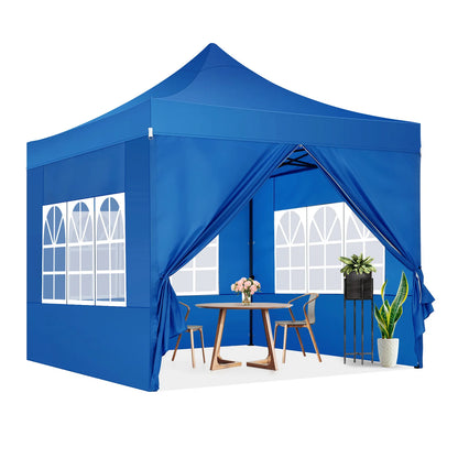 Tuinentent – Partytent – Pop-Up Luifeltent – Overkapping – Tent – Waterdicht Oxford Stof – Roestvrij Stalen Frame - 3x3m - Blauw