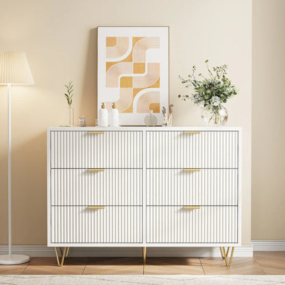 Ladeskast – Ladekast – Commode – Opbergkast – Kast Met 6 Laden – Wit – Ruimtebesparend Ontwerp – Duurzaam Spaanplaat