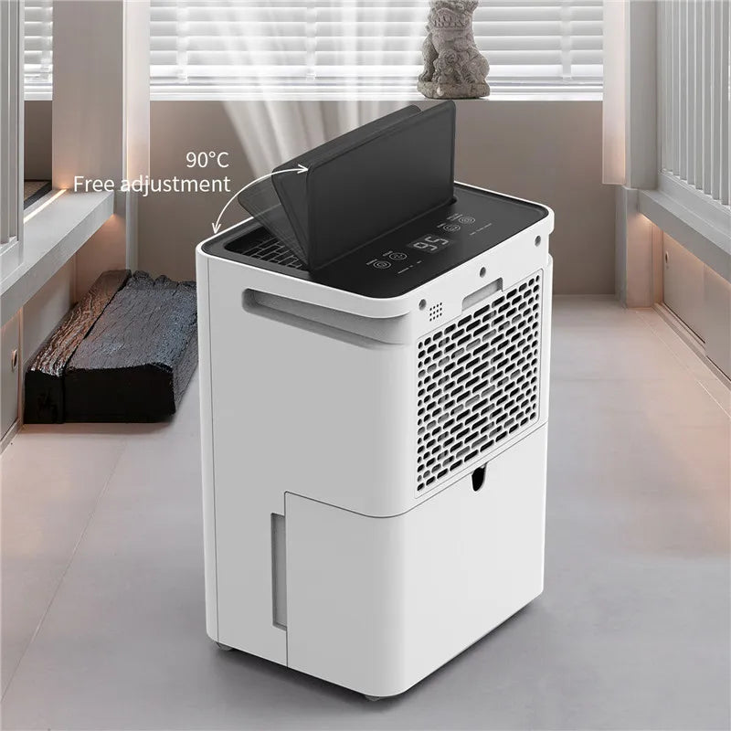 Luchtontvochtiger - Luchtreiniger - Dehumidifier - Draagbare - 35dB - 12L/24u - Met LED Display - Automatische Uitschakeling - voor Thuis - en Kantoorgebruik - Wit