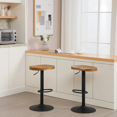 Barkruk - Bar stoelen - 1 pcs Industriële houten barkruk- Bar Furniture - 360° verstelbaar - 6.2kg - Dark wood