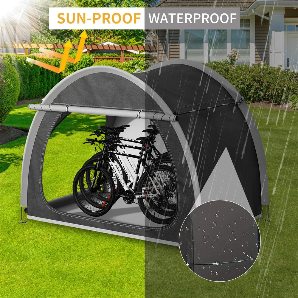 Waterdichte Fietstent – 210x150x165 cm – Opslagtent voor 2 Fietsen – Weerbestendige Outdoor Opslag