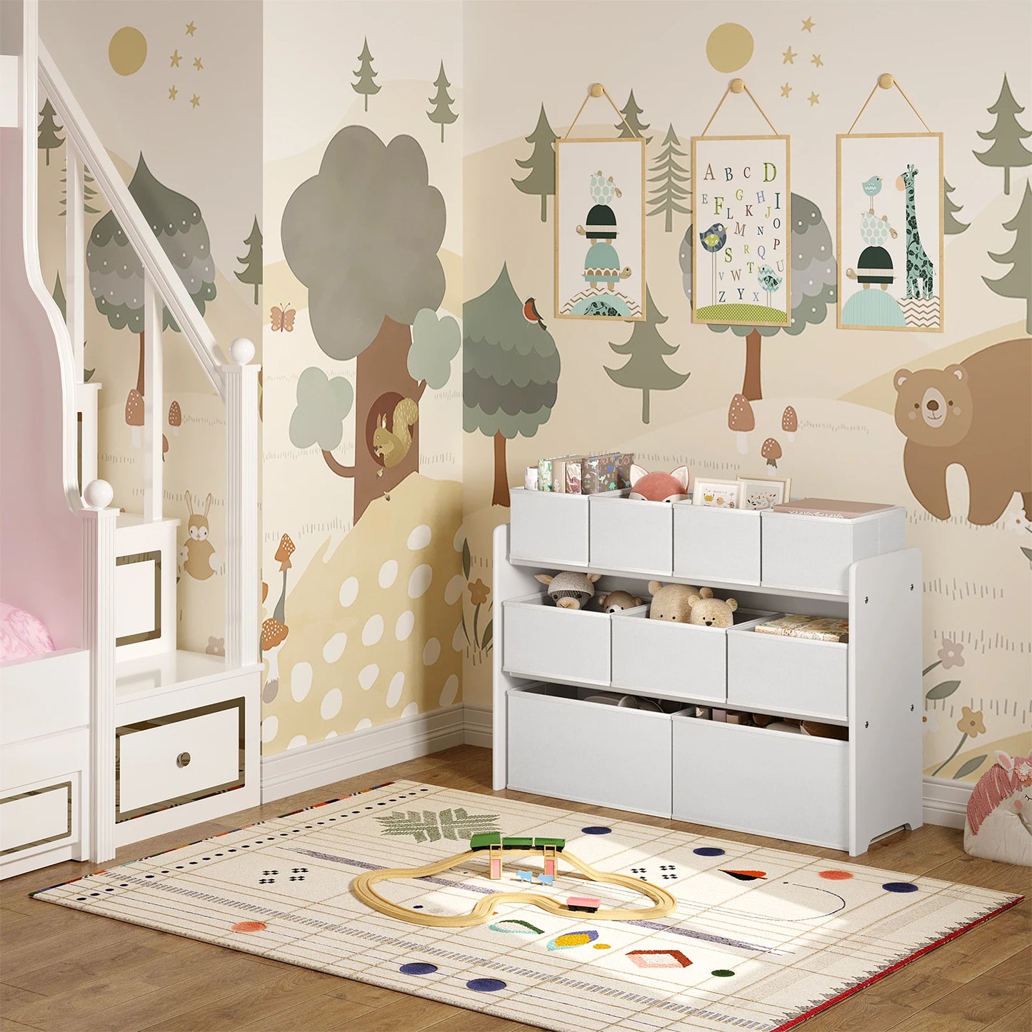 Speelgoedkast - Opbergkast Speelgoed - Kinderen - Speelgoed Organizer - Vakkenkast - 9 Vakken - Wit